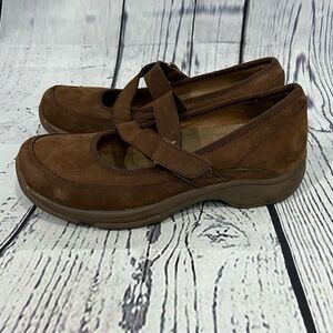 DANSKO Women Shoes Kiki Brown Suede Leather Mary Jane Clogs Comfort Strap 39